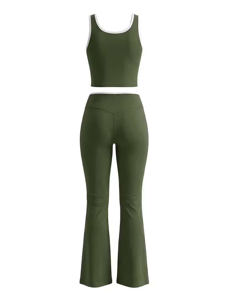 Women's Solid Color Tank Top Set