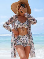 Women's Bikini Three-Piece Swimsuit Set