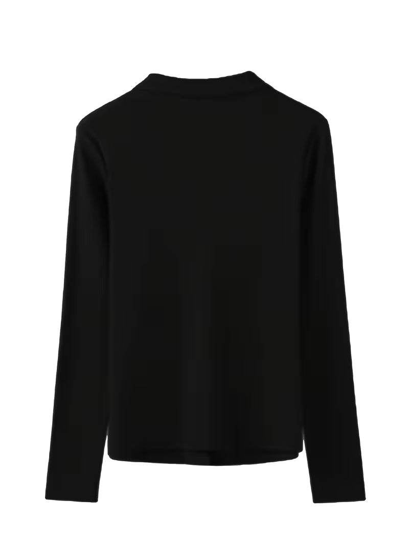 Women's Long-Sleeve Lapel T-Shirt for Spring & Summer
