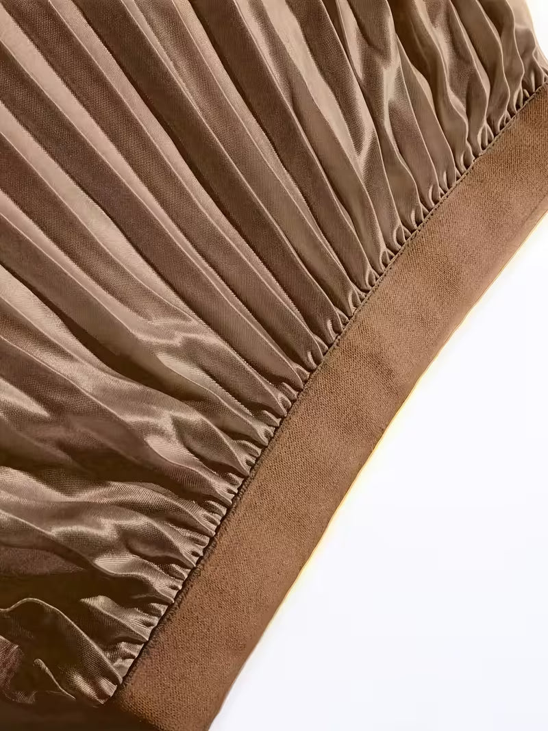 Women's Elegant Pleated Skirt, Light Gray