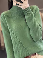 Women's Plus Size Semi-High Neck Casual Pullover