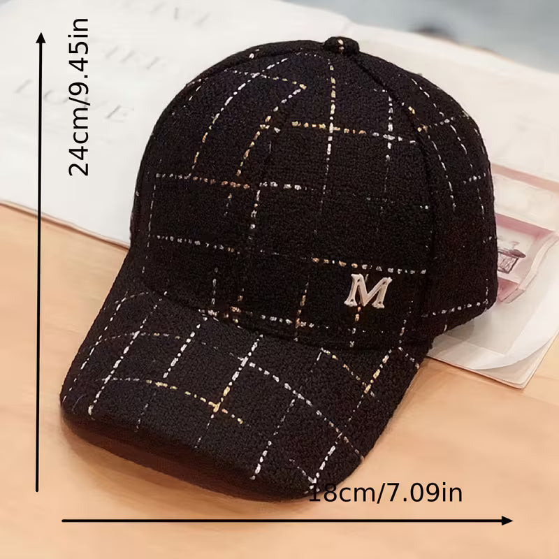 Women's White Letter Print Casual Baseball Cap