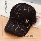 Women's White Letter Print Casual Baseball Cap