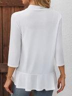 Women's Ruffle Hem Open-Front Cardigan