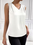 Women's Elegant Satin V-Neck Sleeveless Vest