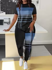 Women's Printed T-Shirt & Pants Two-Piece Set