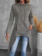 Women's Hi-Low Hem Drawstring Hoodie