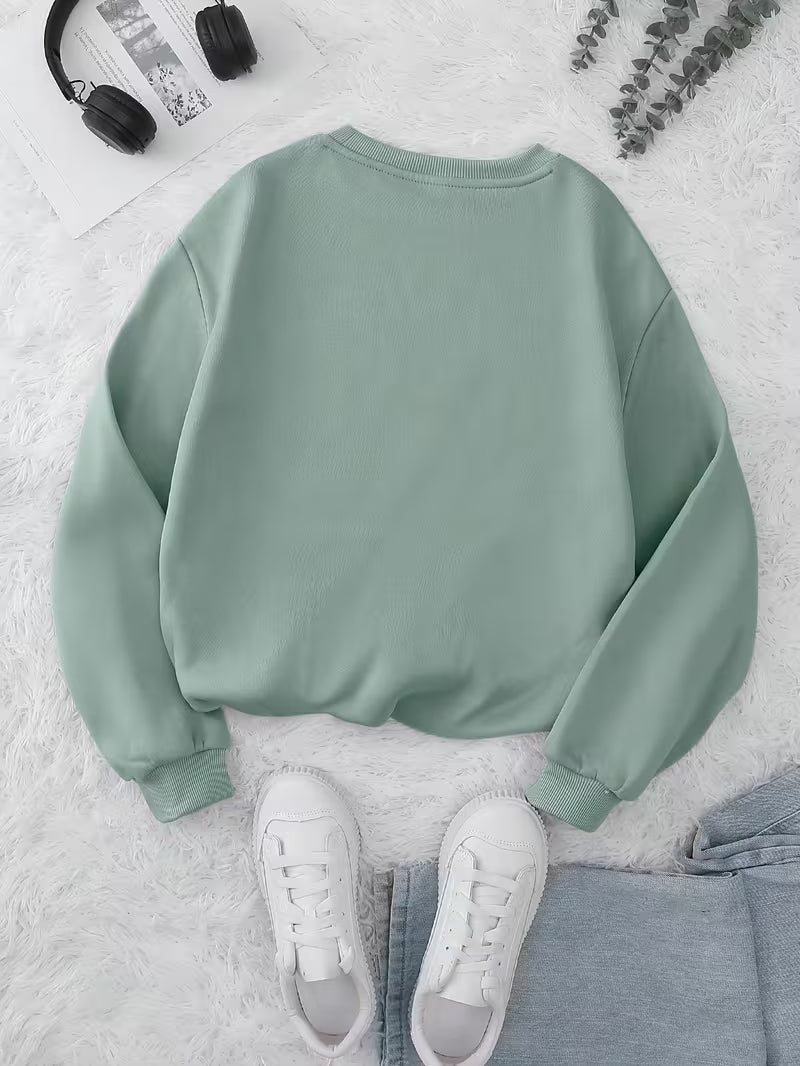 Women's Mint Green Star & Moon Print Oversized Sweater