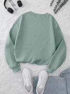 Women's Mint Green Star & Moon Print Oversized Sweater