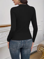 Women's Casual V-Neck POLO Sweater