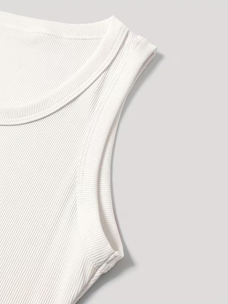 Women's Ribbed Long Tank Top, Slim Fit