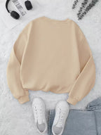 Women's Round Neck Letter Print Casual Sweatshirt