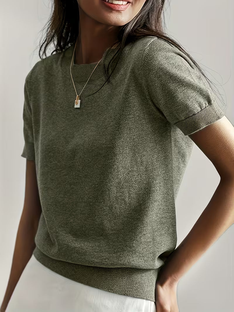 Women's Simple Thin Short Sleeve Summer Sweater