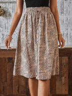 Women's All-Over Print Pocket Skirt, Elastic Waist