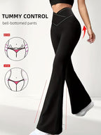 Women's High-Waist Tummy Control Flare Pants
