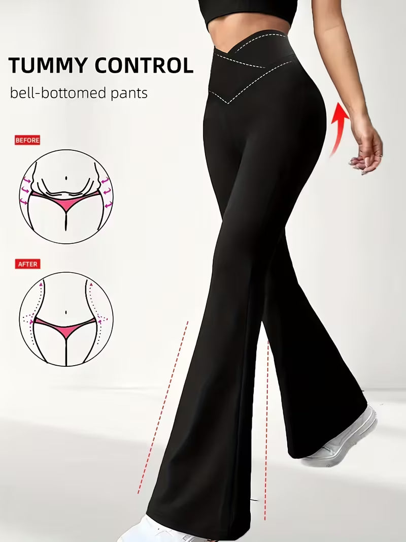 Women's High-Waist Tummy Control Flare Pants
