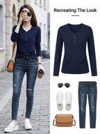 Women's Casual Long Sleeve T-Shirt for Spring & Summer