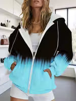 Women's Open-Front Zip Sweatshirt, Loose Fit