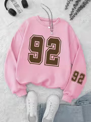 Women's Round Neck Letter Print Casual Sweatshirt