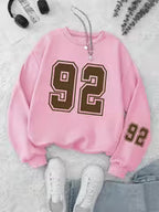 Women's Round Neck Letter Print Casual Sweatshirt
