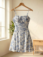 Women's Floral Mesh Backless Vacation Dress