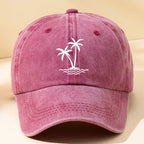 Women's Coconut Tree Print Distressed Baseball Cap