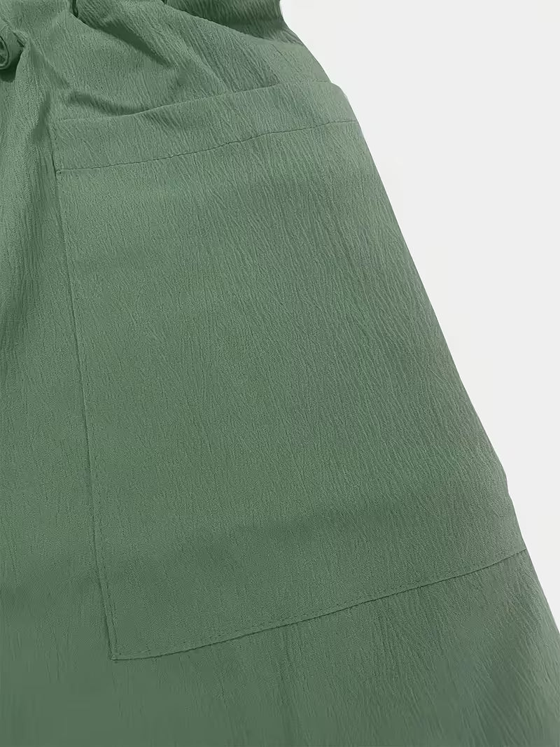 Women's Casual Drawstring Shorts, 2-Piece Set