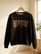 Women's Loose Round Neck Print Pullover Sweatshirt