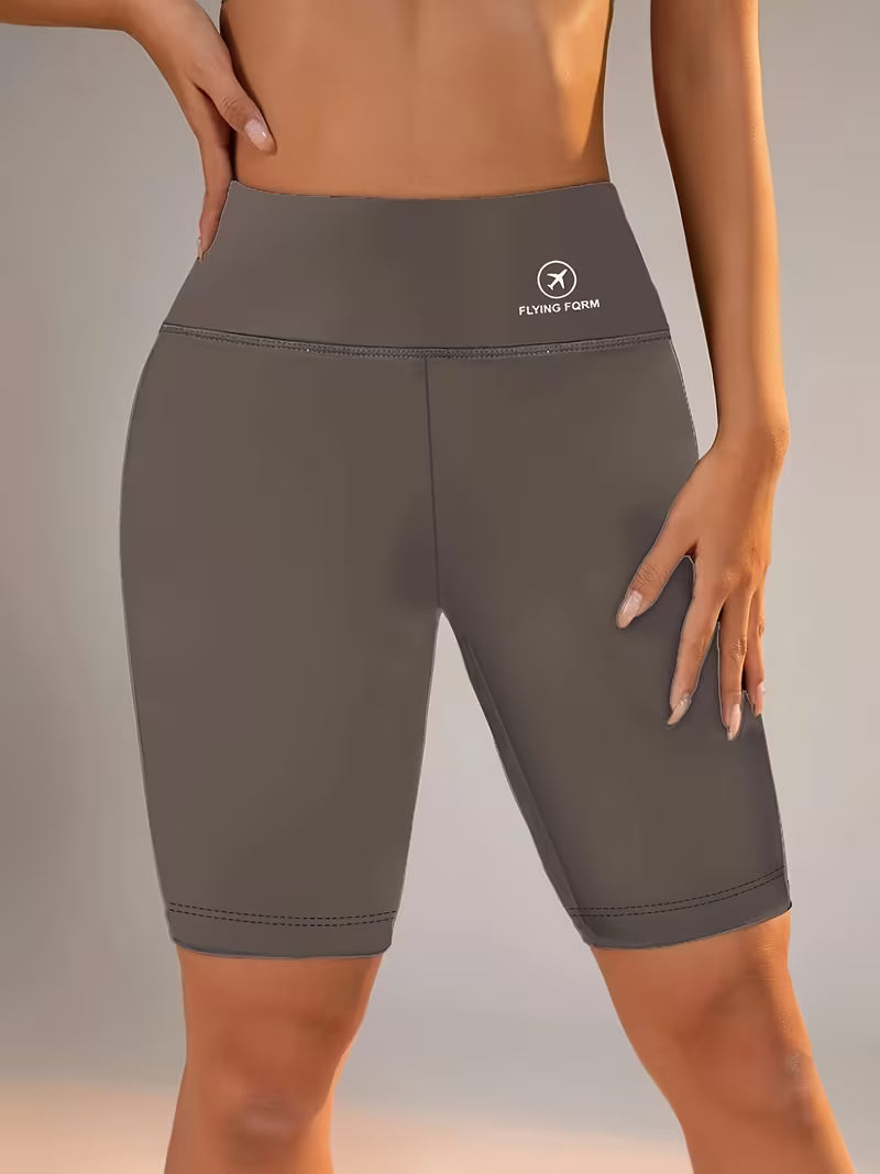 Women's Plus Size Airplane Print Sports Shorts