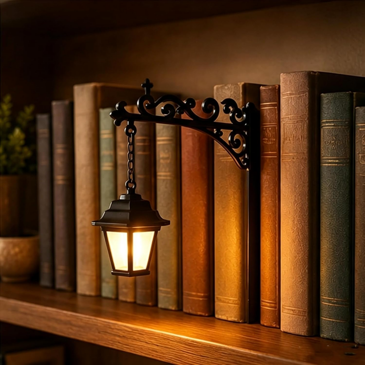Wizard-Themed Book Nook LED Lantern Decor