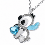 Crystal Heart Celestial Pendant Necklace