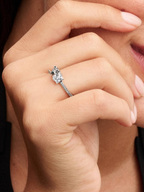 Stitch 925 sterling silver ring with zircon jewelry detail