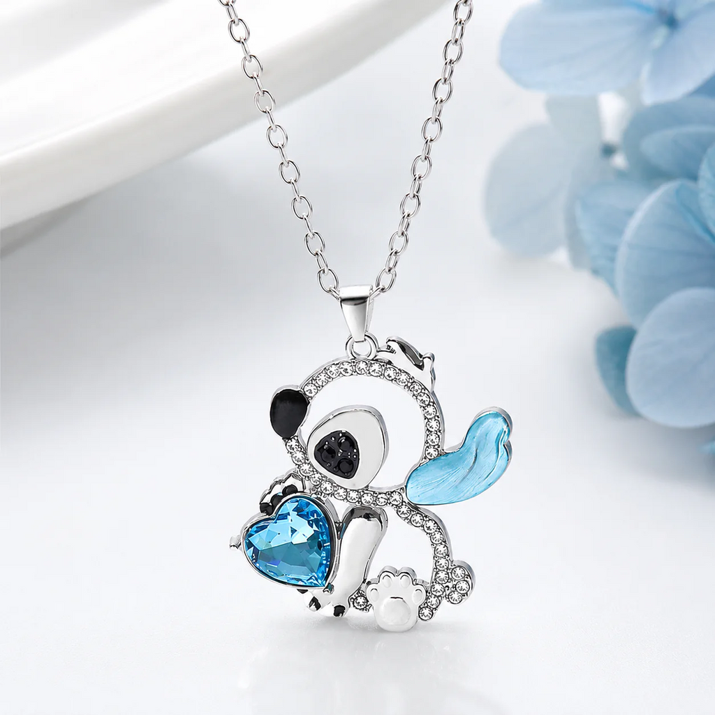 Crystal Heart Celestial Pendant Necklace