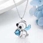 Crystal Heart Celestial Pendant Necklace
