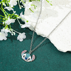 Cute Blue Cartoon Kawaii Crystal Pendant Necklace