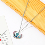 Cute Blue Cartoon Kawaii Crystal Pendant Necklace