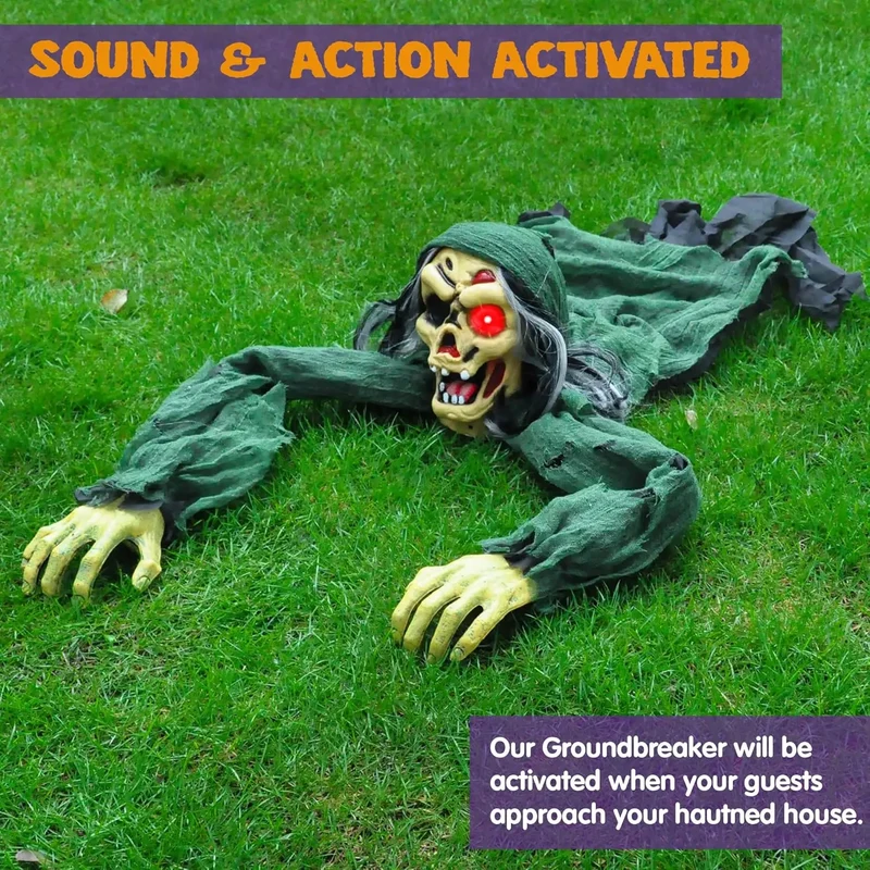 Crawling Zombie Groundbreaker Light-Up Outdoor Prop