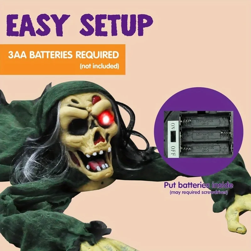 Crawling Zombie Groundbreaker Light-Up Outdoor Prop